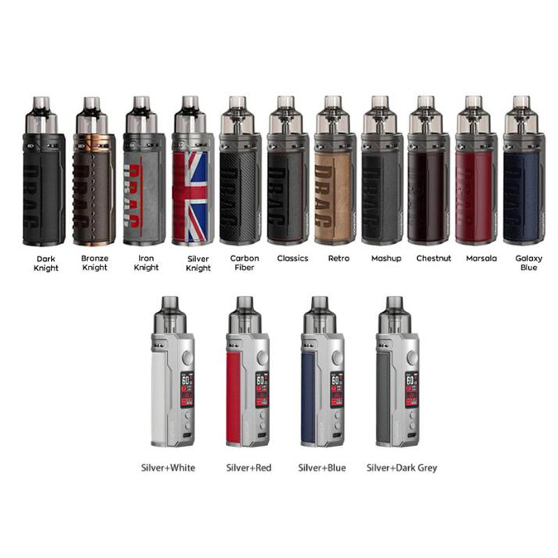 سبائك الزنك + PCTG Box Mod Kits Voopoo Drag X 18650 4.5ml 80w E Liquid بخار Pen