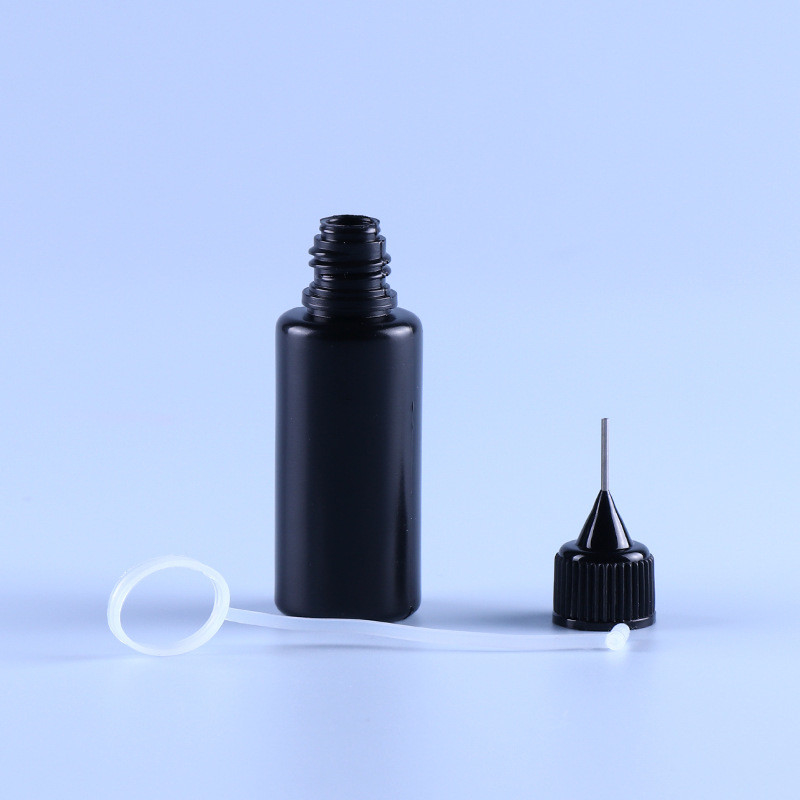 أسود غطاء إبرة PE تلميح فارغة Ejuice بخار عصير زجاجة ضوء سيليكون حلقة مقاومة