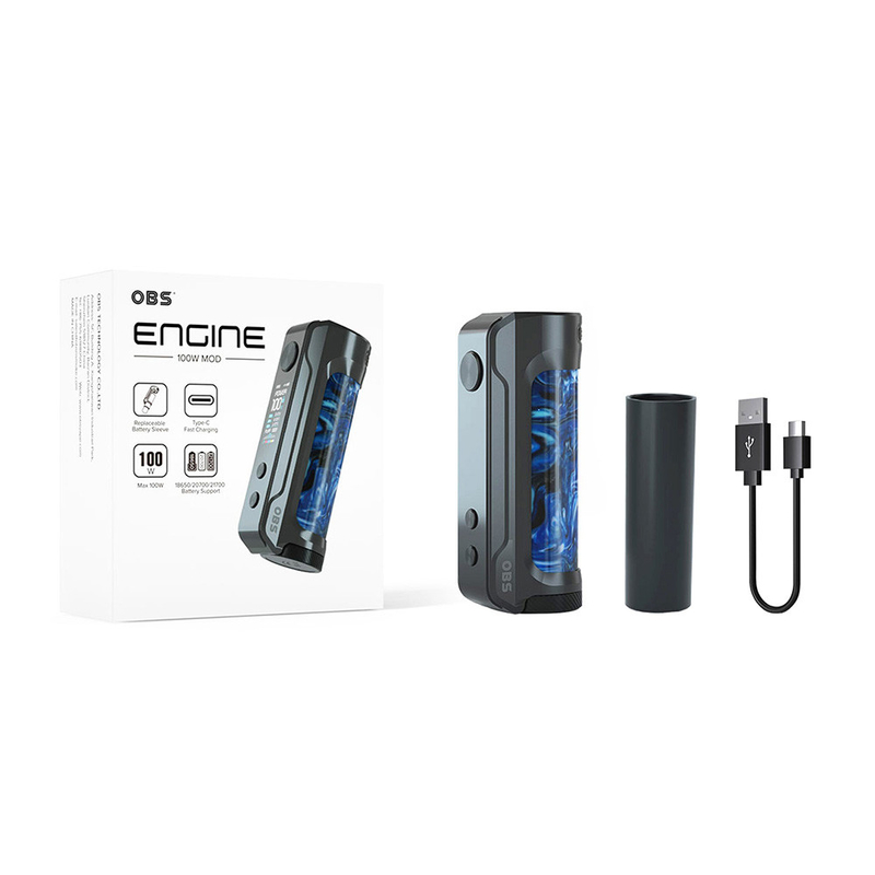 Obs Engine 100w Box بخار Mods Single Battery Box Mod Type - C Charging