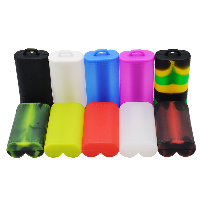 اثنين من غطاء البطارية واقية E Liquid بخار Pod Case ملون سيليكون 18650 بطارية