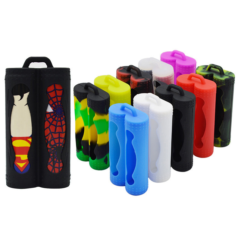 اثنين من غطاء البطارية واقية E Liquid بخار Pod Case ملون سيليكون 18650 بطارية