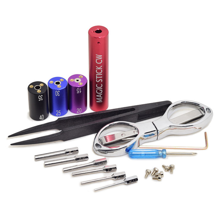 ملحقات السجائر الإلكترونية لفائف بخار Winder Tool Kit DIY Vaping Sub Ohm Tools الملقط 6 في 1