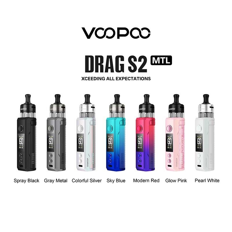 مجموعة Voopoo Drag s2 Pod Mod 60w مع PnP X Cartridge DTL / MTL 2500mAh 5ml