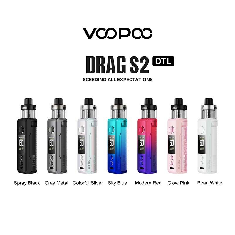 مجموعة Voopoo Drag s2 Pod Mod 60w مع PnP X Cartridge DTL / MTL 2500mAh 5ml